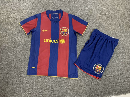 Kids Retro Football Kit Barcelona 2007-2008