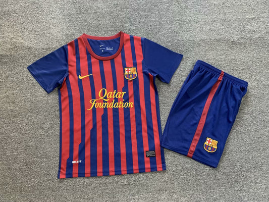 Kids Retro Football Kit Barcelona 2011-2012