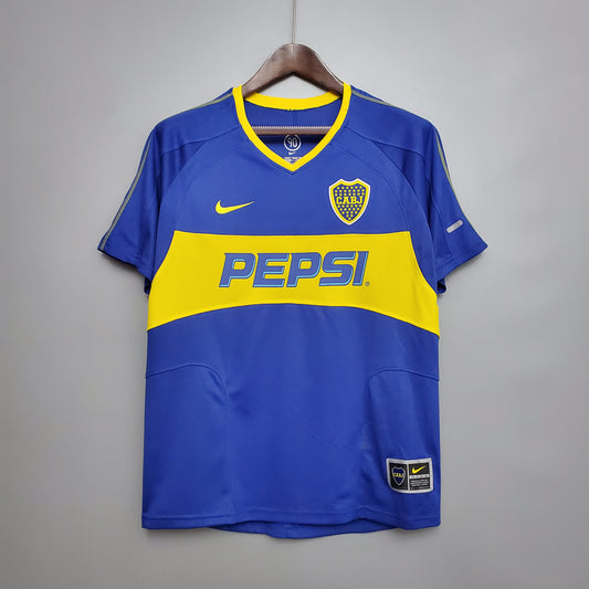 Boca Juniors 2003-2004 Home Retro Football Jersey